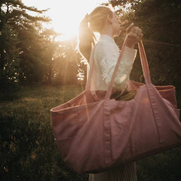OMOM Large Organic Cotton Tote Bag – Pink