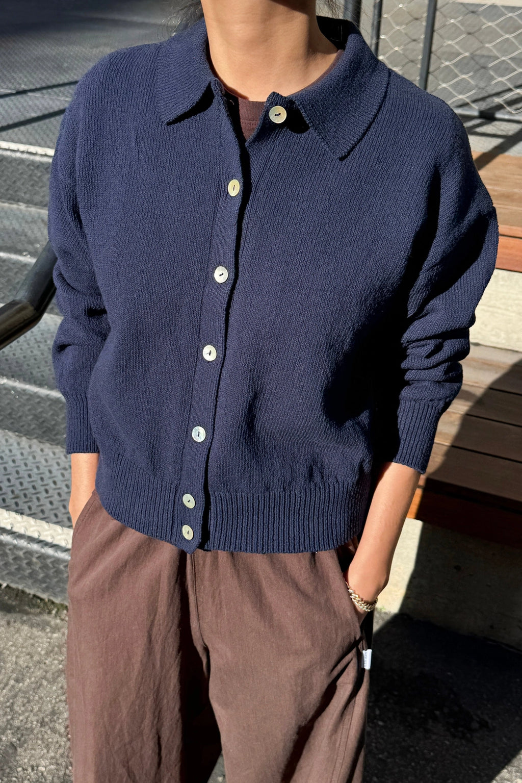 Le Bon Shoppe Club Cardigan Navy
