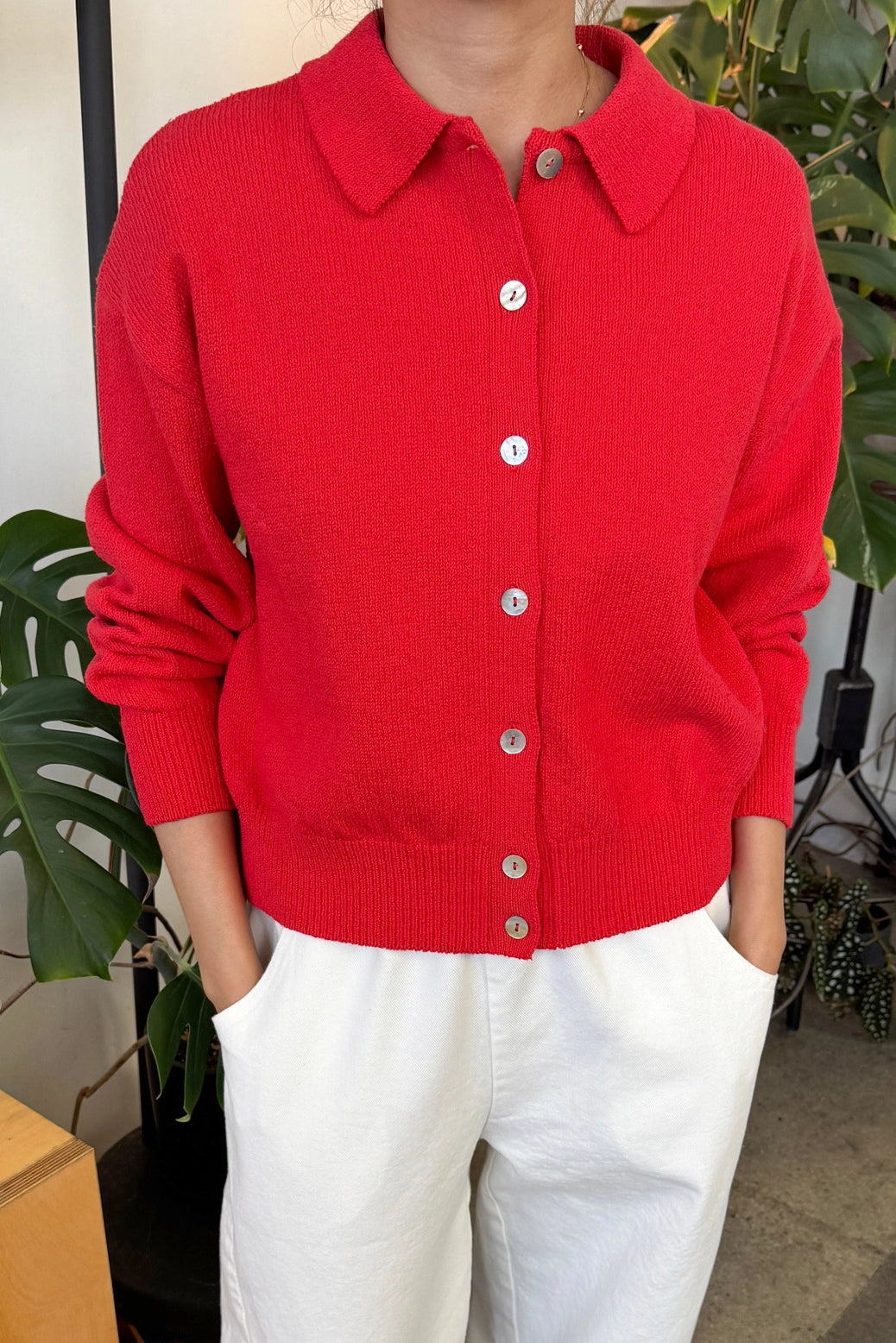 Le Bon Shoppe Club Cardigan Red