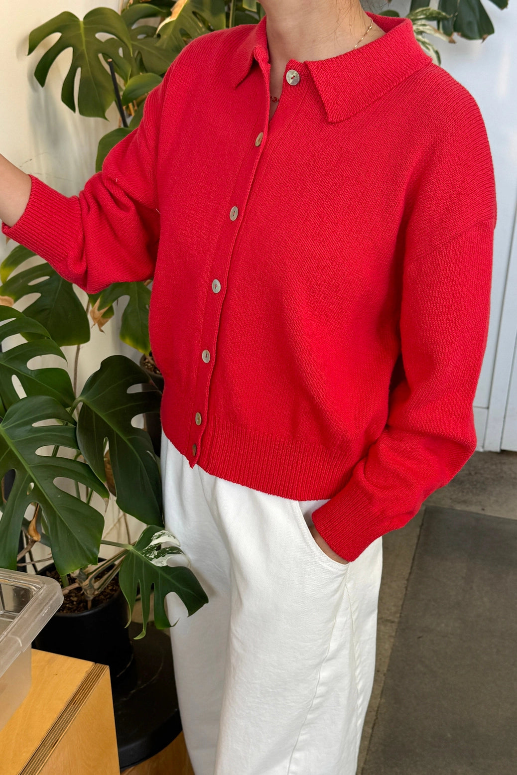 Le Bon Shoppe Club Cardigan Red